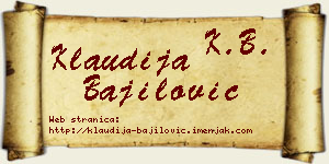 Klaudija Bajilović vizit kartica